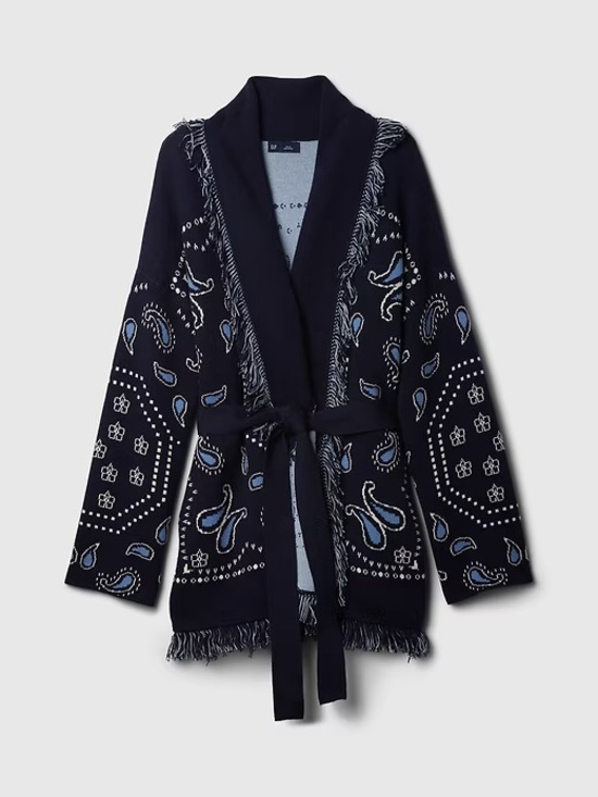 GAP Sweaters - NWT Gap Bandana Fringe Cardigan Navy